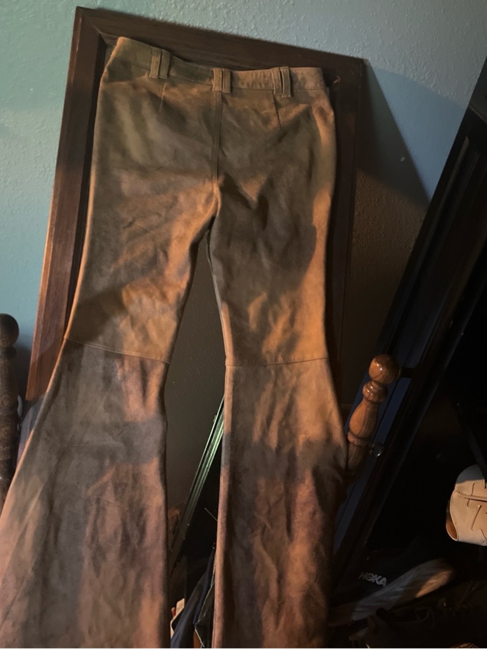 Free people Brown Suede Flared Pants